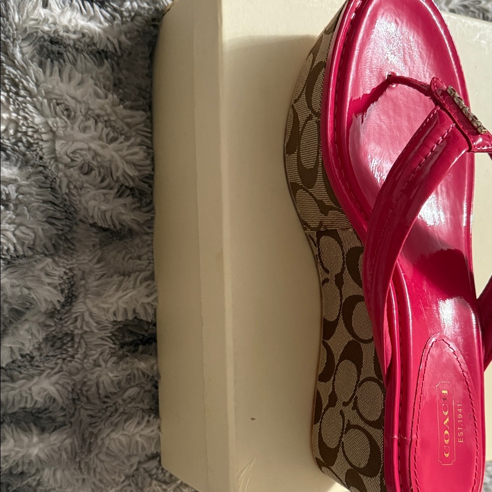 Coach Women's Hot Pink Sandals - Picture 7 of 12